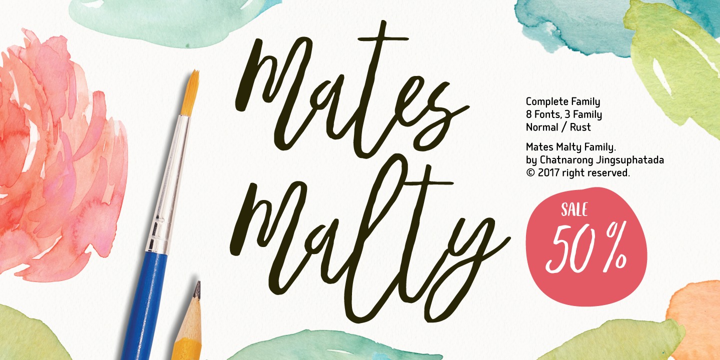 Beispiel einer Mates Malty Inkpen Rust-Schriftart